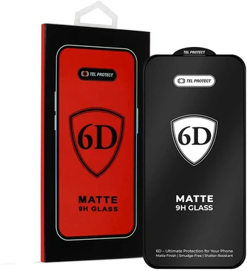Tel Protect Full Glue 6D Matt Apsauginis stiklas skirtas Xiaomi Redmi Note 14 Juodas