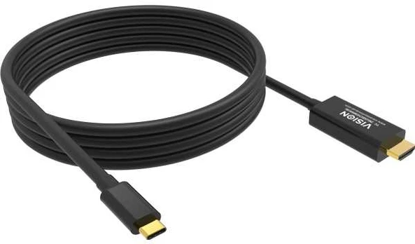 Kabelis USB Vision USB-C - HDMI 2 m Juodas (TC 2MUSBCHDMI8K/BL)