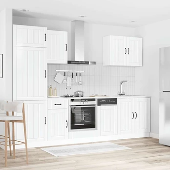 Virtuvinių spintelių komplektas, 7 dalių, Kalmar, balta
