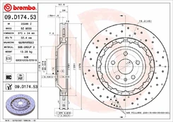 Stabdžių diskas BREMBO 09.D174.53 kaina