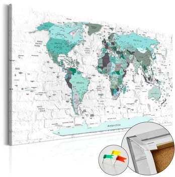 Artgeist Kamštinis paveikslas - Sky-mėlynas Border [Cork Map]
