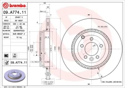 Stabdžių diskas BREMBO 09.A774.11 kaina