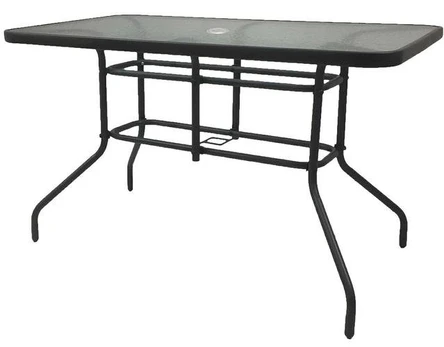 Lauko stalas Bergama/O, 140x80x70 cm, juodas
