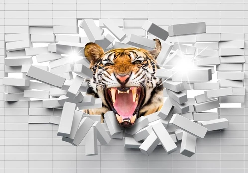 Fototapetas Artgeist Tiger Jump, 250 cm x 175 cm