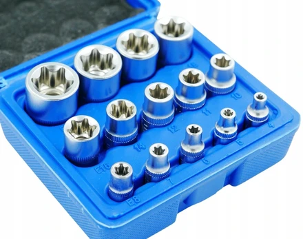 Silvertools torx vidiniai galiniai raktai E4 - E24