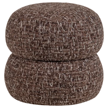 ANIC POUF WITH PATTERN DARK BROWN MELANGE [fsc]