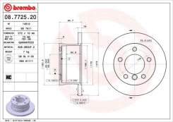 Stabdžių diskas BREMBO 08.7725.20 kaina