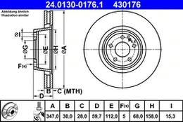 ATE 24.0130-0176.1 Brake Disc kaina