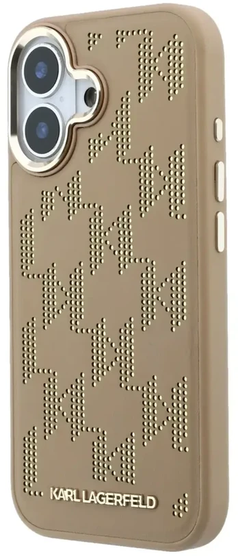 Dėklas Karl Lagerfeld PU Perforated Monogram phone case with MagSafe support for iPhone 17 beige