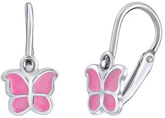 Sidabrinis children's earrings Butterfly-light pink SILVEGOB70273-sp