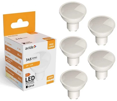 LED lemputė Avide 4W GU10 4000K 5vnt