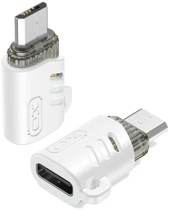 XO adapter NB256H USB-C - microUSB baltas