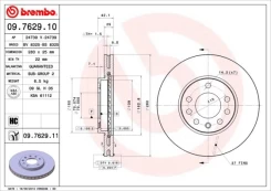 BREMBO 09.7629.11 Brake Disc kaina