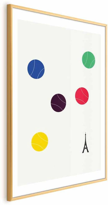 Artgeist Plakatas - Eiffel Tower and Colorful Tennis Balls