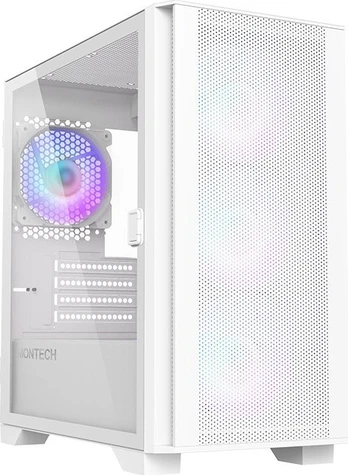 Montech AIR 100 ARGB, Micro-ATX, Tempered Glass - baltas