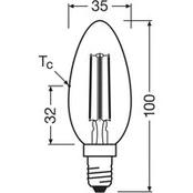 OSRAM LED lemputė su žvakės siūlu E14 2,2W 4000K 470lm