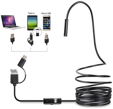 USB endoskopinė kamera 5 m su LED apšvietimu (Type-C / Micro USB)