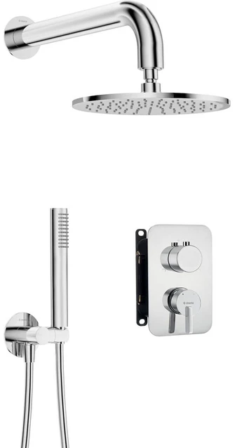 Concealed shower set with mixer box - with overhead shower