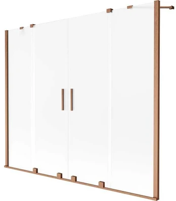 Vonios sienelė Mexen Velar Duo, 190 x 150 cm, Brushed copper/matinis stiklas