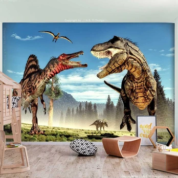 Artgeist Fototapetas - Fighting Dinosaurs