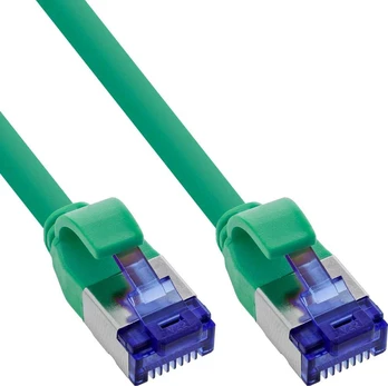 „InLine®“ plonas jungiamasis kabelis, Cat.6A, S/FTP, TPE (LSZH) lankstus, PoE, žalias, 25m
