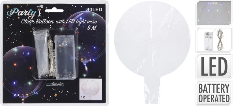 Šviečiantis LED balionas, 30 cm