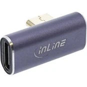 Adapteris USB InLine® USB4 Adapteris, USB Type-C male/female vertical right/left angled, aliuminio, pilkas