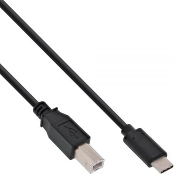 Kabelis USB InLine USB-C - USB-B 1 m Juodas (35761)