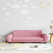 Vaikiška sofa, rožinės spalvos, 100x54x33cm, aksomas kaina