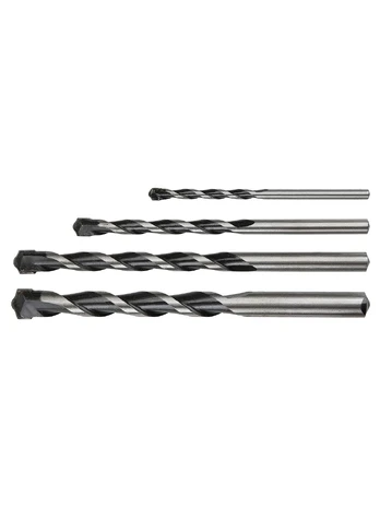 Black & white masonry drill, 4vnt., 4,6,8,10mm, buterfly tip