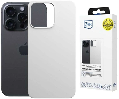 Dėklas 3MK Hardy MagSilicone do Apple iPhone 16 Pro Max balta