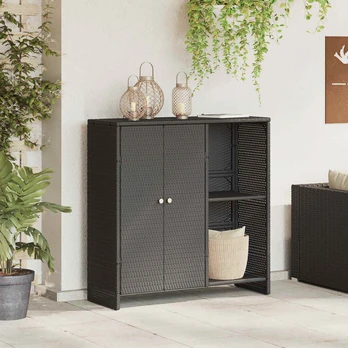 saugojimo spinta Juoda 100x36x102 cm Rotangas