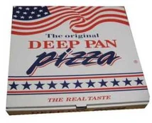 Multi Pizzaæske 29x29x4.5 cm Hvid med Tryk Deep Pan Pizza,100 stk/krt
