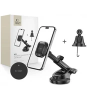 Juodas automobilinis telefono laikiklis "Tech-Protect N59 Magnetic Dash & Vent"