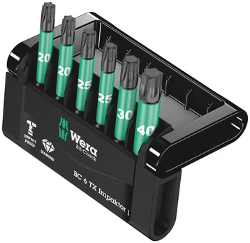 Antgalių komplektas 6 TX Impaktor 1, Wera