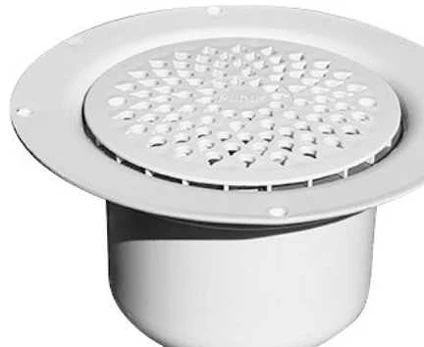 Purus BRAGE 75 mm afløbsskål til vinyl, uden studs, lodret, hvid