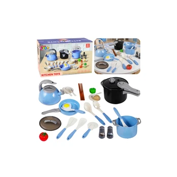 Lean Toys Virtuvės indų rinkinys mėlynas 32 vnt.