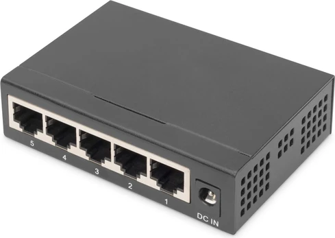 Switch Ethernet | DC 5V female,RJ45 socket x5 | black | 148.8kbps