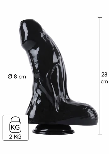 HIDDEN DESIRE Extreme Dong Xtra Thick 28 cm Black PVC Model