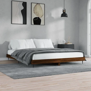 lovos rėmas be čiužinio rudas ąžuolas 200x200 cm