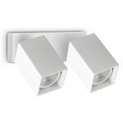 IDEAL LUX sieninis šviestuvas „Dynamite Square“, baltas, 16,5 cm, 2 lemputės