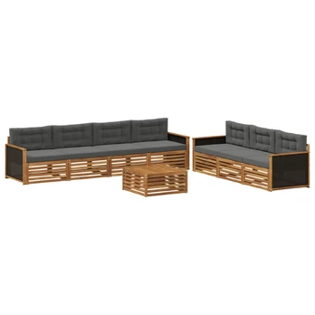 Lauko sofos komplektas 8 pcs Natūralus ir antracitas