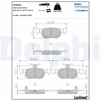 DELPHI LP3633 Brake pad set