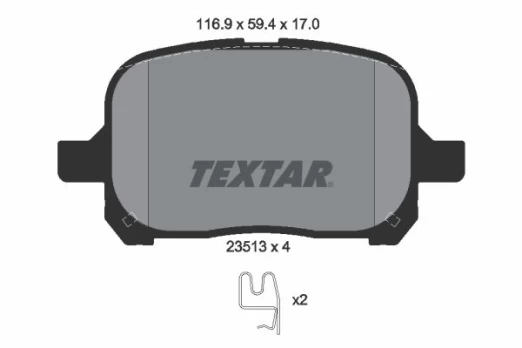 Stabdžių trinkelių rinkinys, diskinis stabdys TEXTAR 2351302