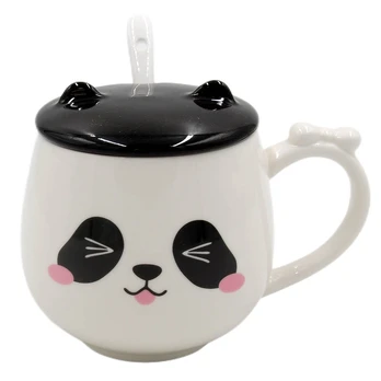 Porcelianinis puodelis "Panda" su dangteliu