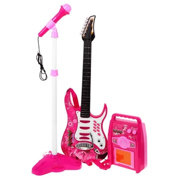 Ramiz Vaikiška elektrinė gitara su priedais, rožinė