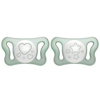 CHICCO čiulptukas MICRO', GLOW, SIL, 0-2 mėn., 2 vnt., 00075126410000