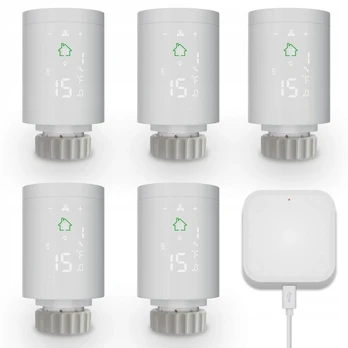 Gomedia Hy368 radiatorių termostatas 5 vnt. + Tuya Zigbee vartai