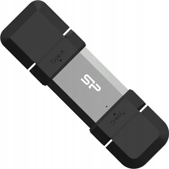 Silicio galia 256 GB, USB TYPE-A ir TYPE-C FLASH DRIVE, MOBILE C51, sidabrinė