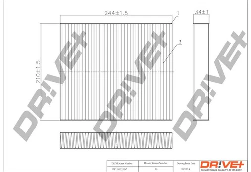 Filtras, salono oras Dr!ve+ DP1110.12.0047